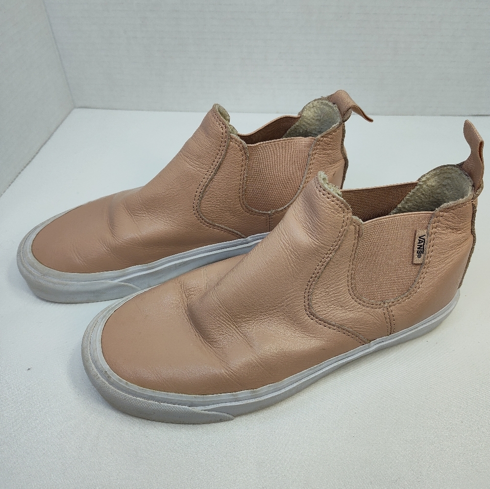 Vans Unisex Women's Sz 7, Mens 5.5 Rose Leather Slip On Mid DX Skate Shoes